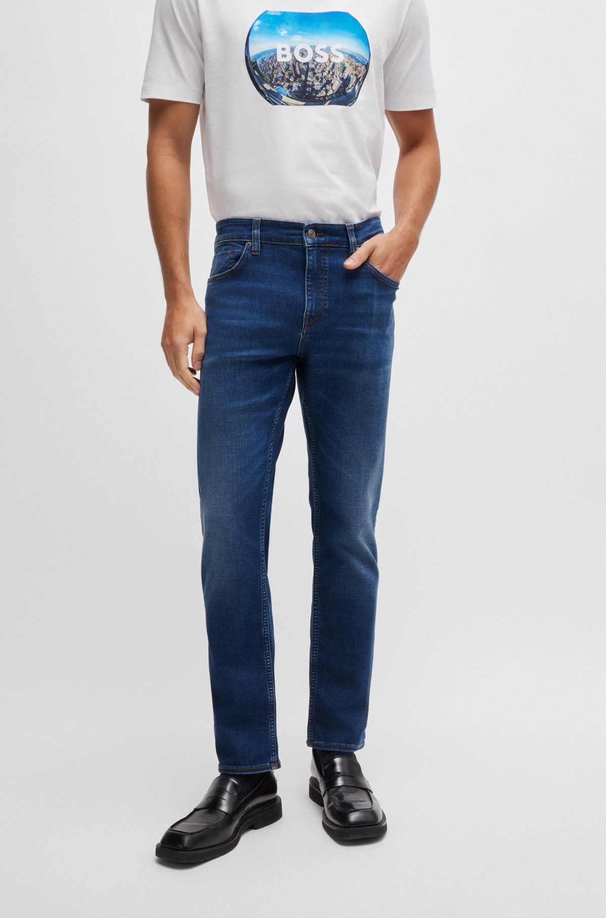 DELAWARE SLIM-FIT JEANS IN DARK-BLUE SUPER-SOFT DENIM - 2