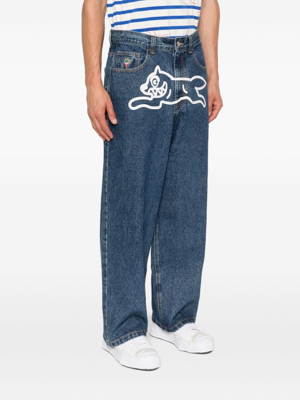 dog-motif jeans - 3