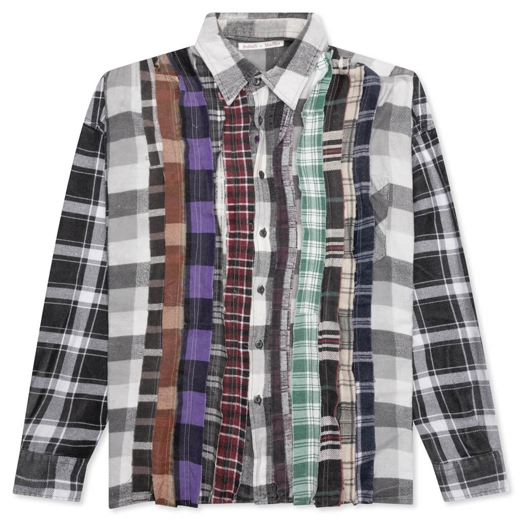 FLANNEL SHIRT RIBBON WIDE REFLECTION SHIRT - ASSORTED - 1