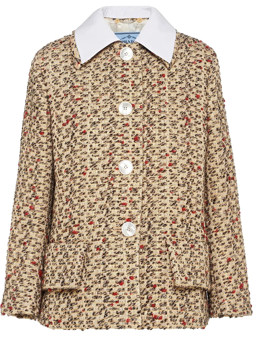 collared tweed jacket - 1