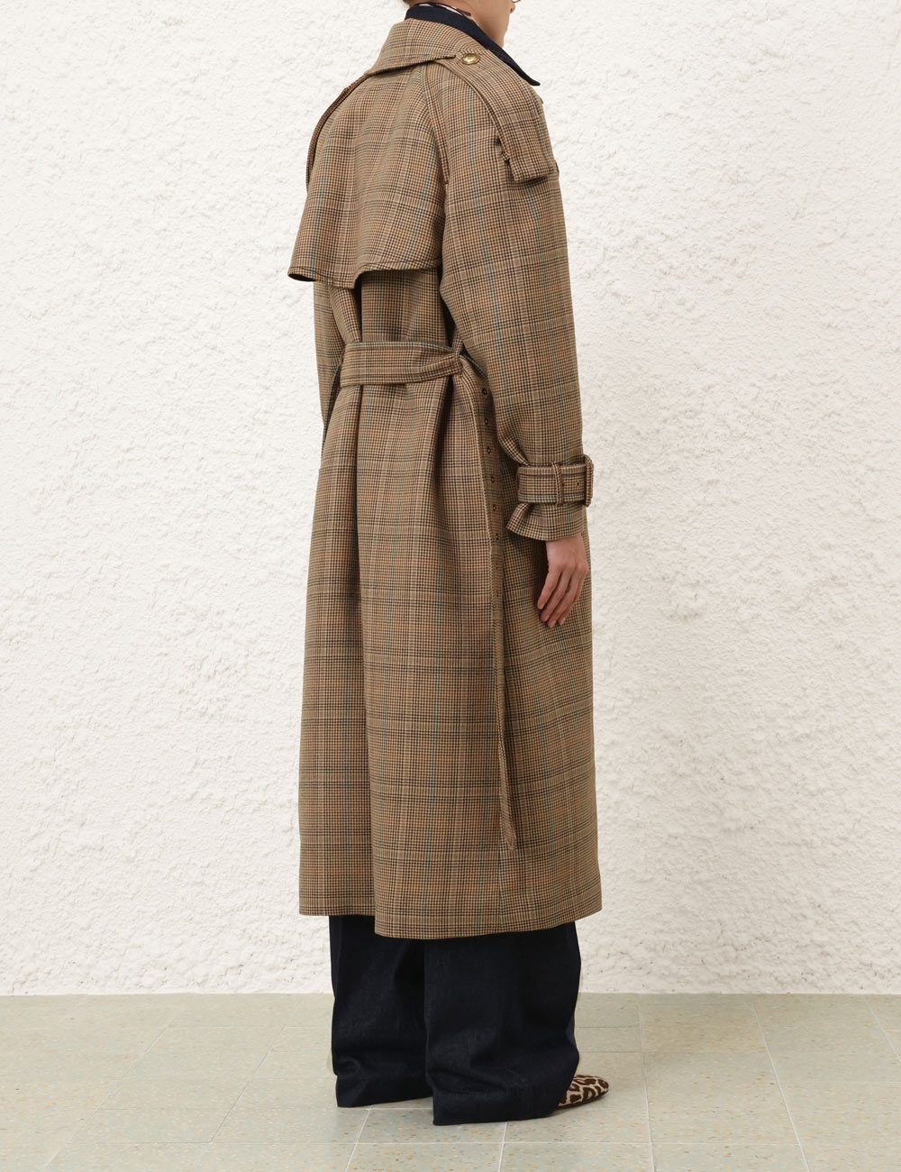EDEN CHECKED TRENCH COAT - 4