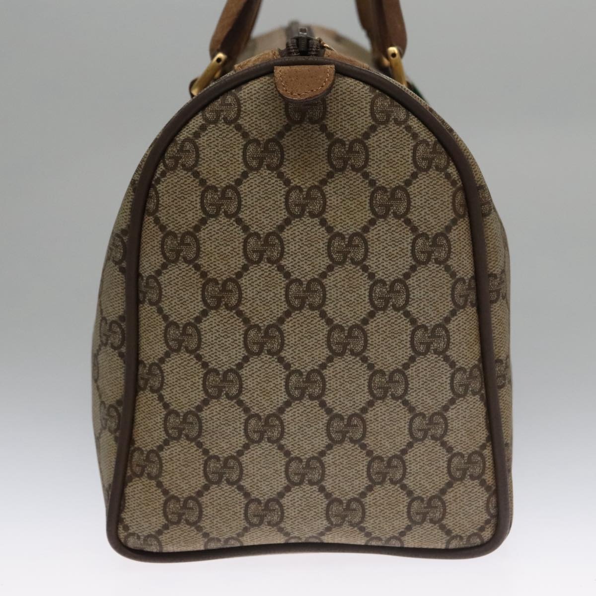GUCCI GG Supreme Web Sherry Line Hand Bag Pvc Beige Gold 39 02 007 - 5