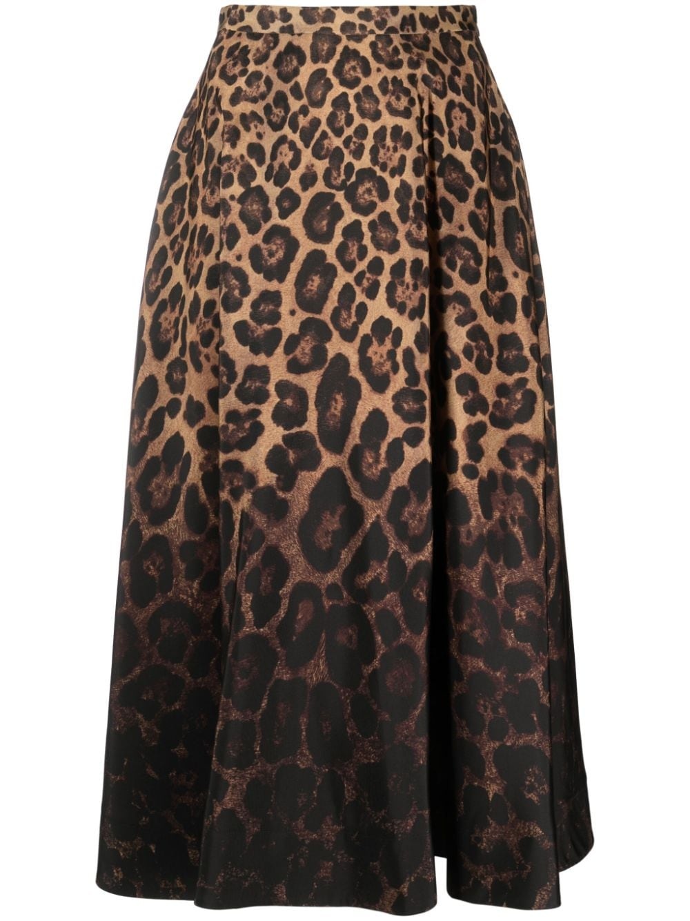 gradient leopard-print midi skirt - 1
