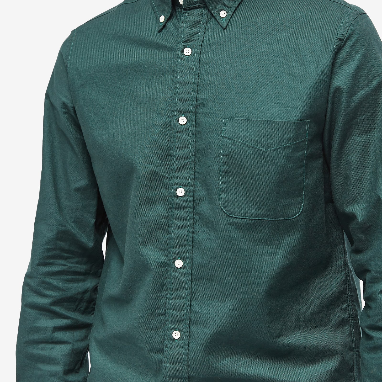 Beams Plus Button Down Solid Oxford Shirt - 5