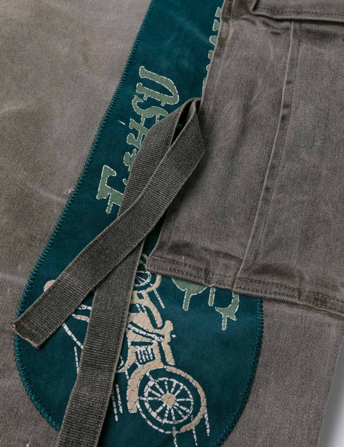 Washed Daicock Embroidery Wide-leg Cargo Jeans - 8