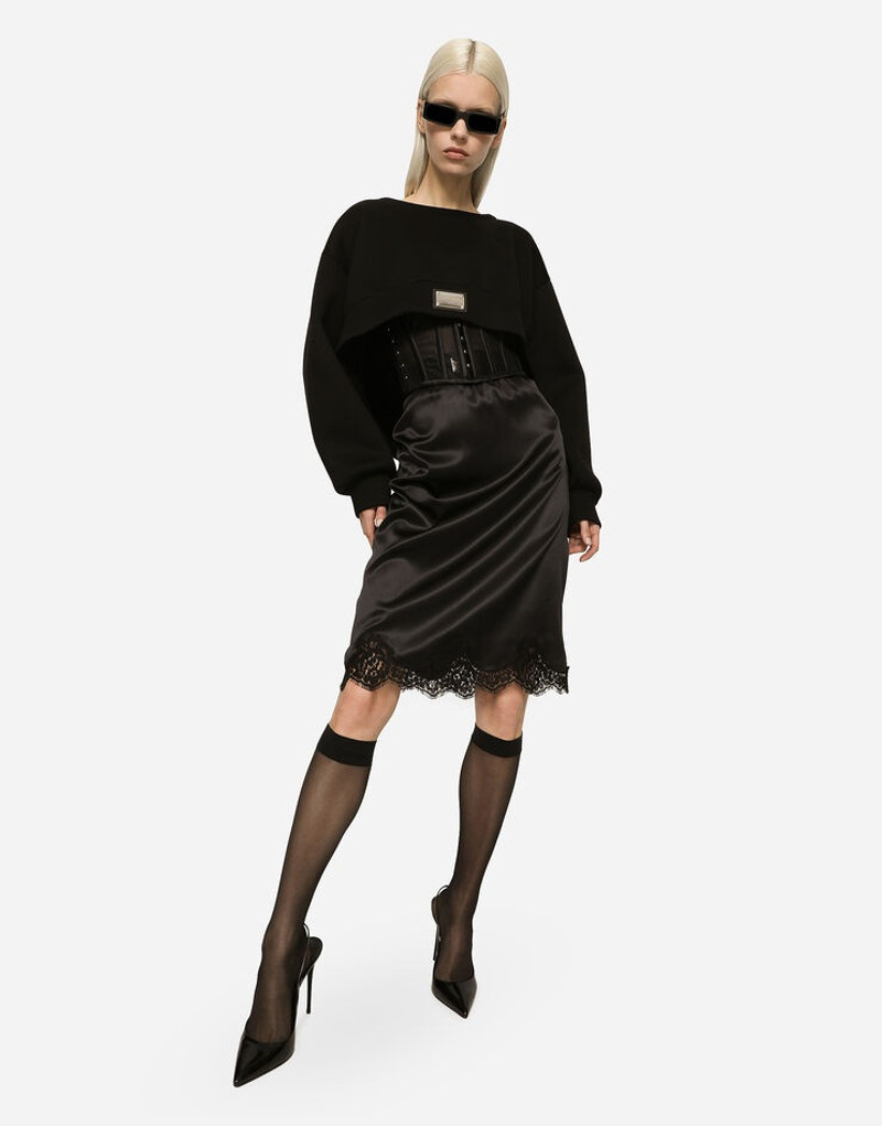 Technical jersey sweatshirt with cut-out and Dolce&Gabbana tag 5