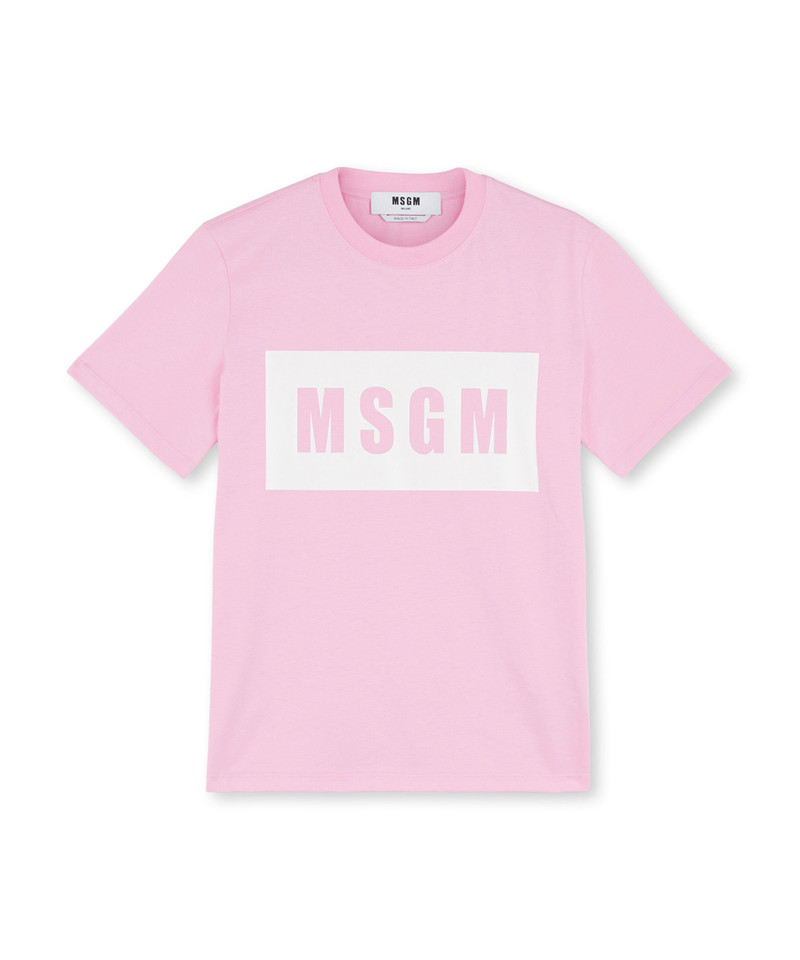 MSGM Crew neck T-shirt with MSGM box logo outlook