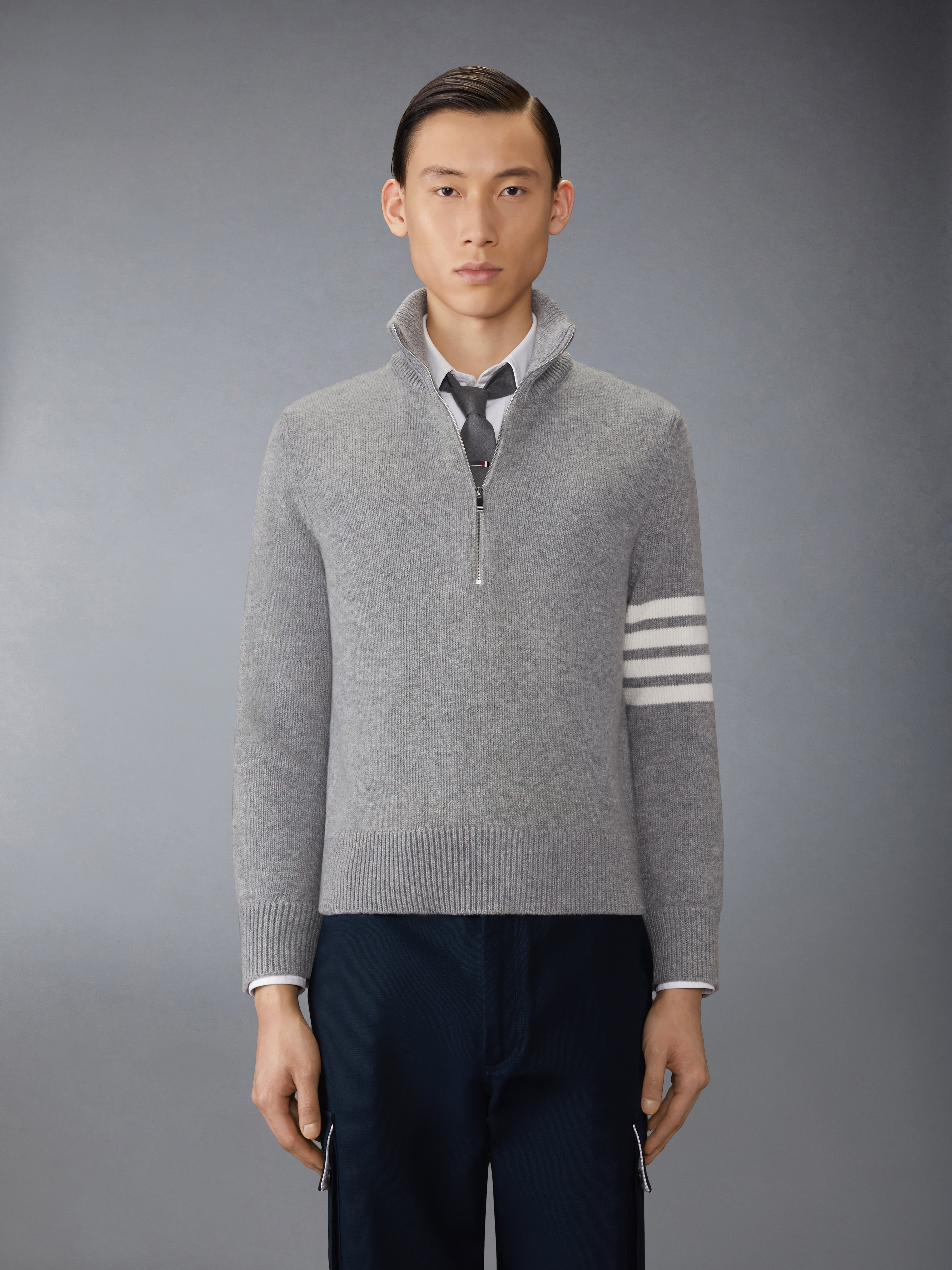 MERINO WOOL 4-BAR FUNNEL NECK PULLOVER - 2