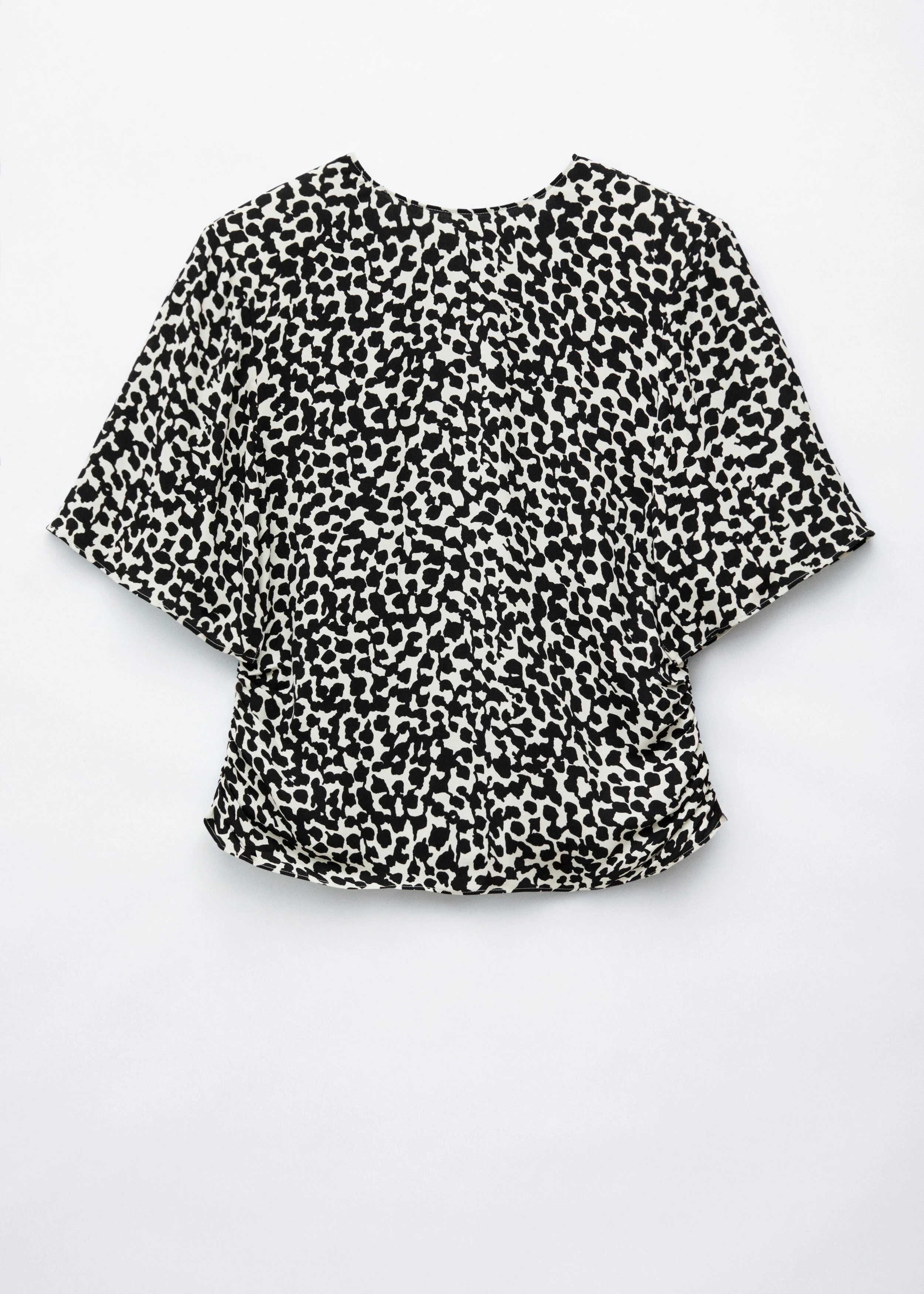 Pleated Side Slim Blouse - 1