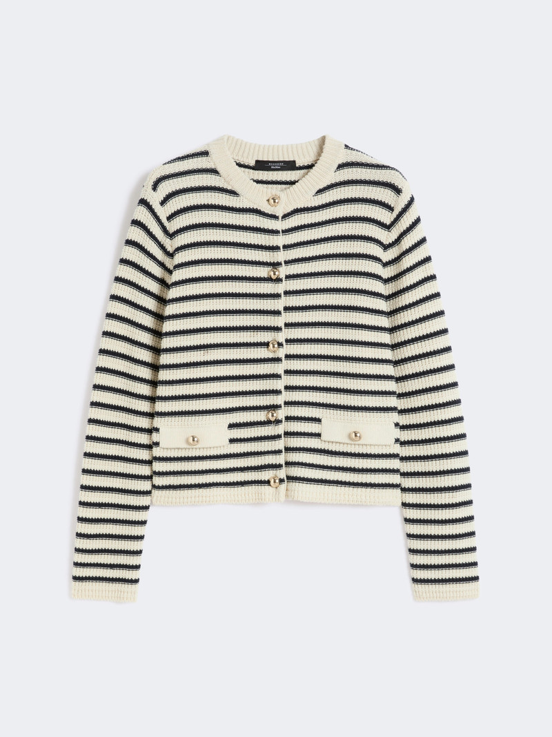 VODKA Cropped cotton cardigan - NAVY 1