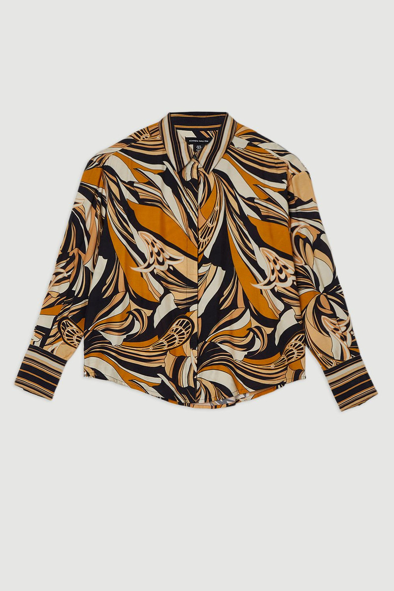 Beach Border Print Spun Viscose Shirt 4