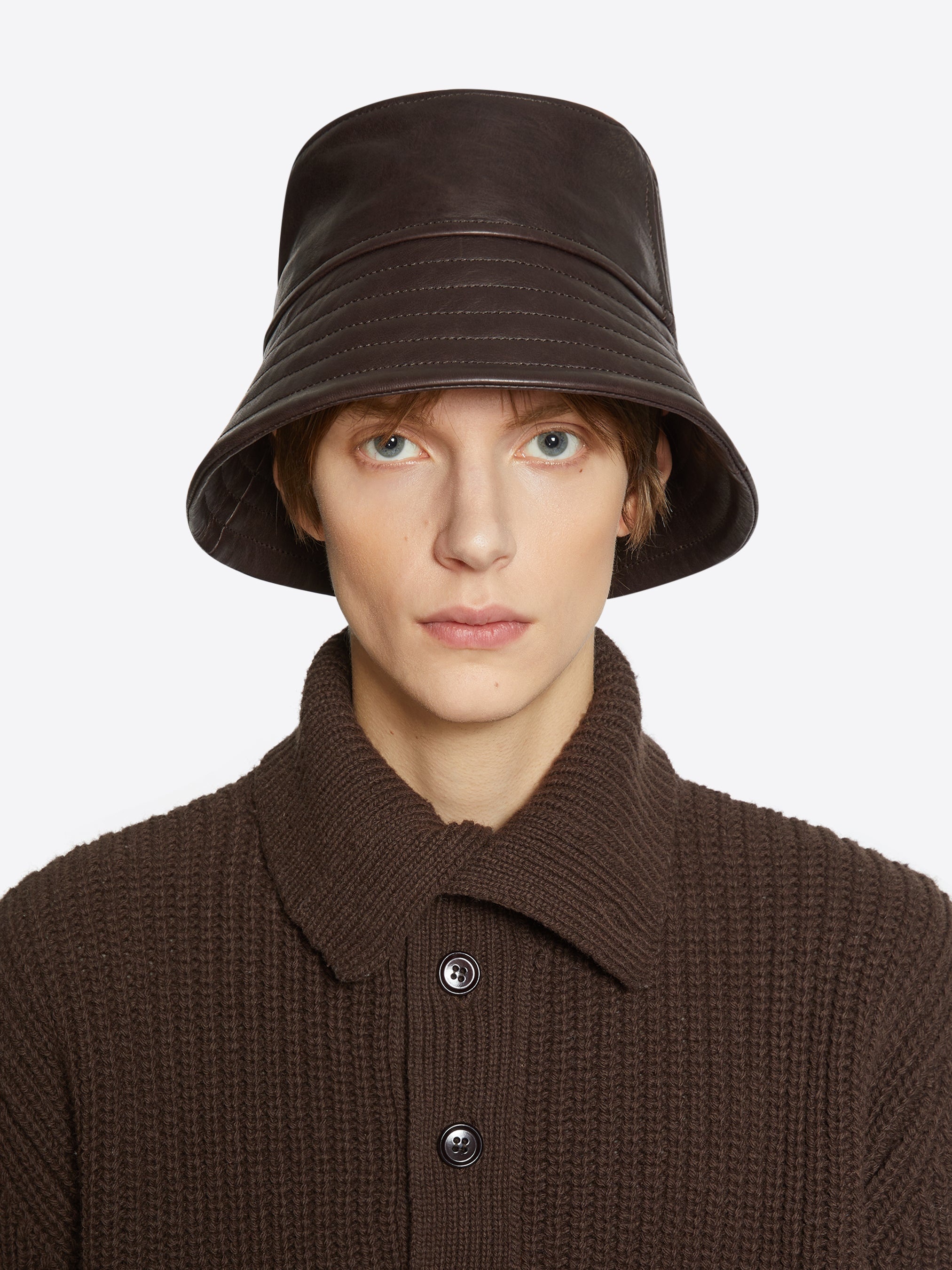 LEATHER BUCKET HAT - 3