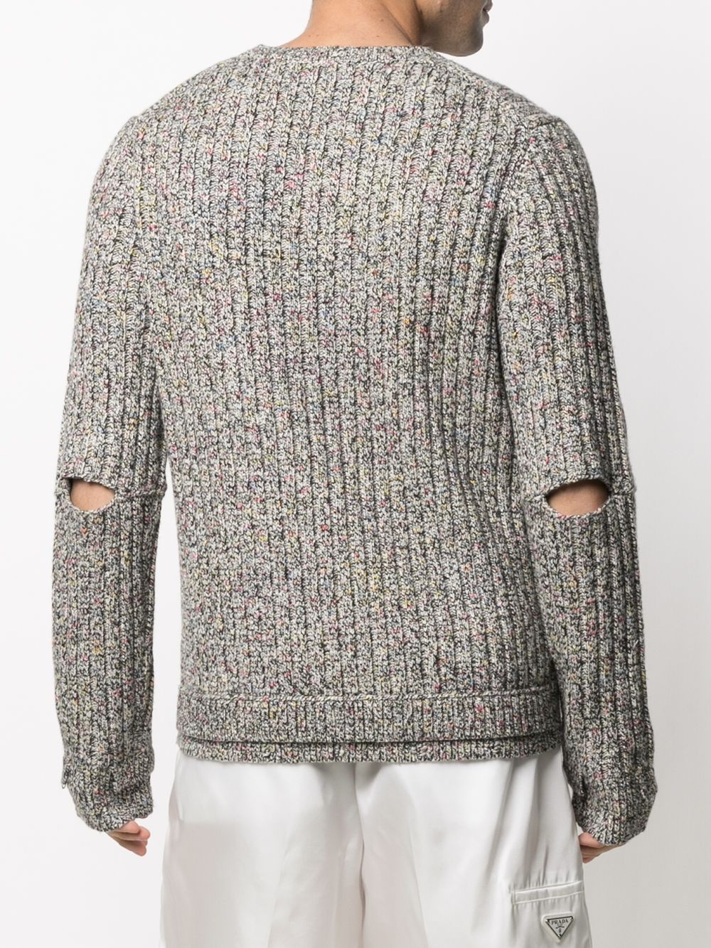 ribbed speckle knit jumper - 4