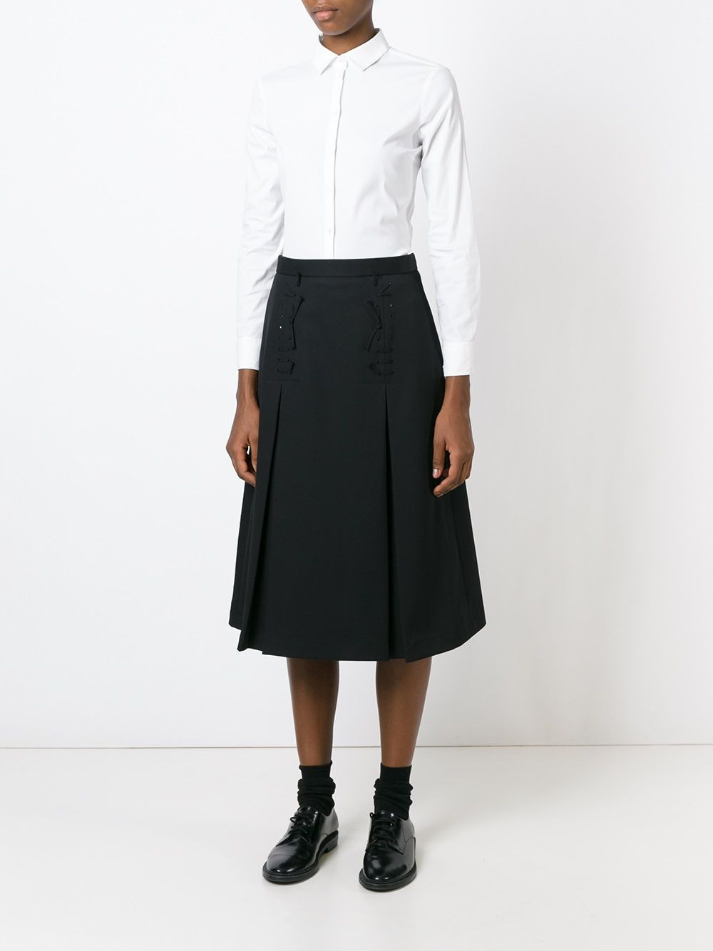 lace-up detail A-line skirt - 2