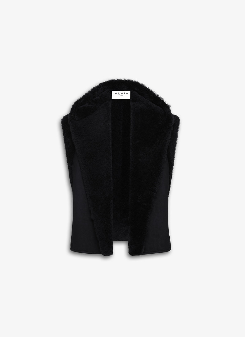 SHEARLING HOODED VEST 1