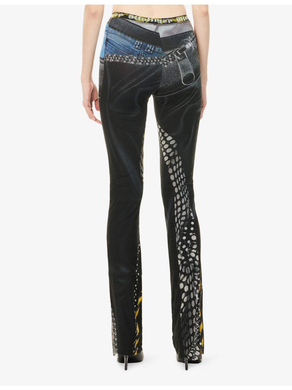 Polka-Dot Flared Stretch-Woven Leggings - 4