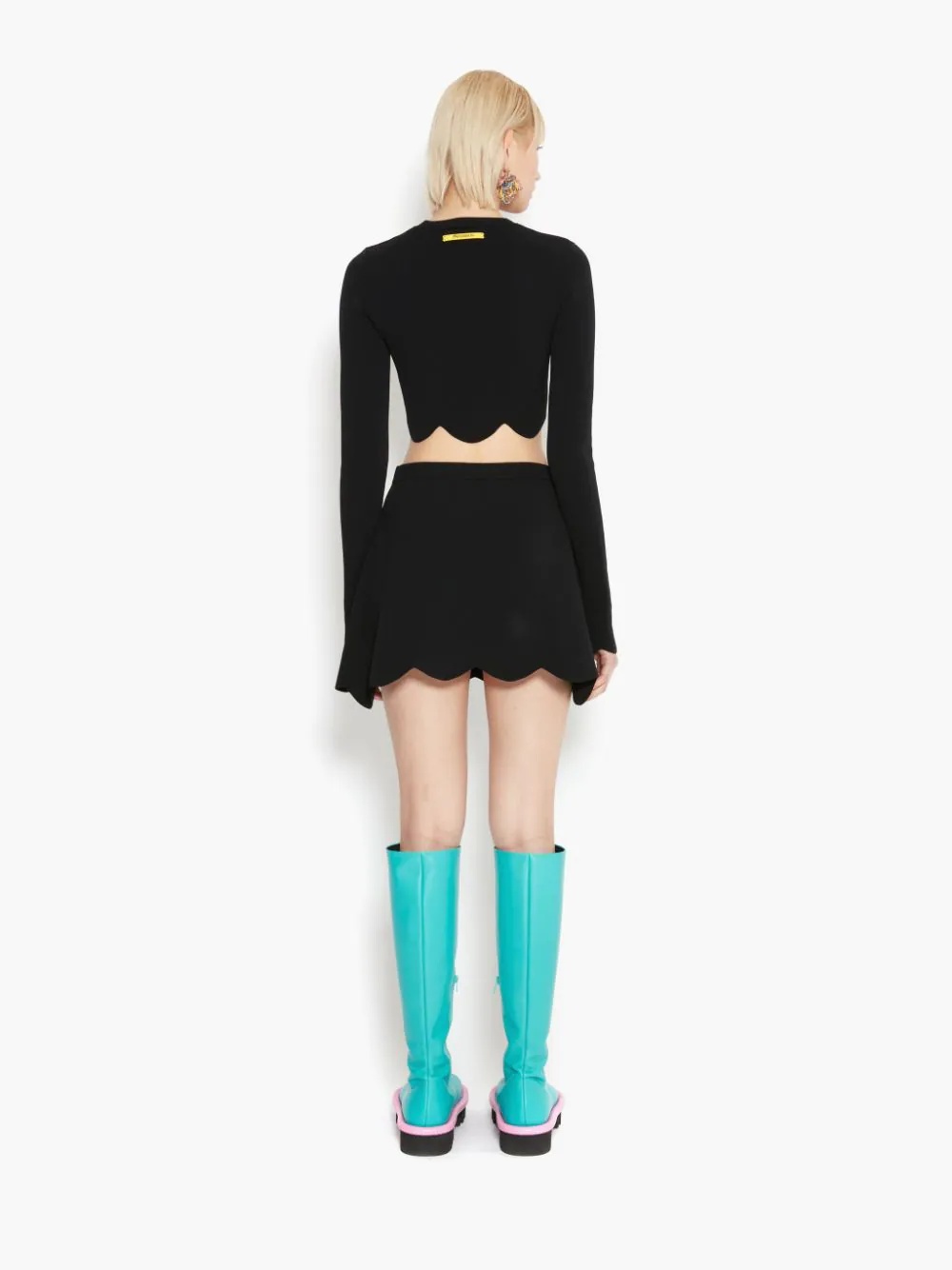 SCALLOPED HEM MINI SKIRT - 4