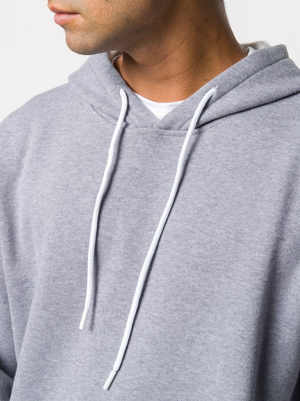 drawstring logo patch hoodie - 5