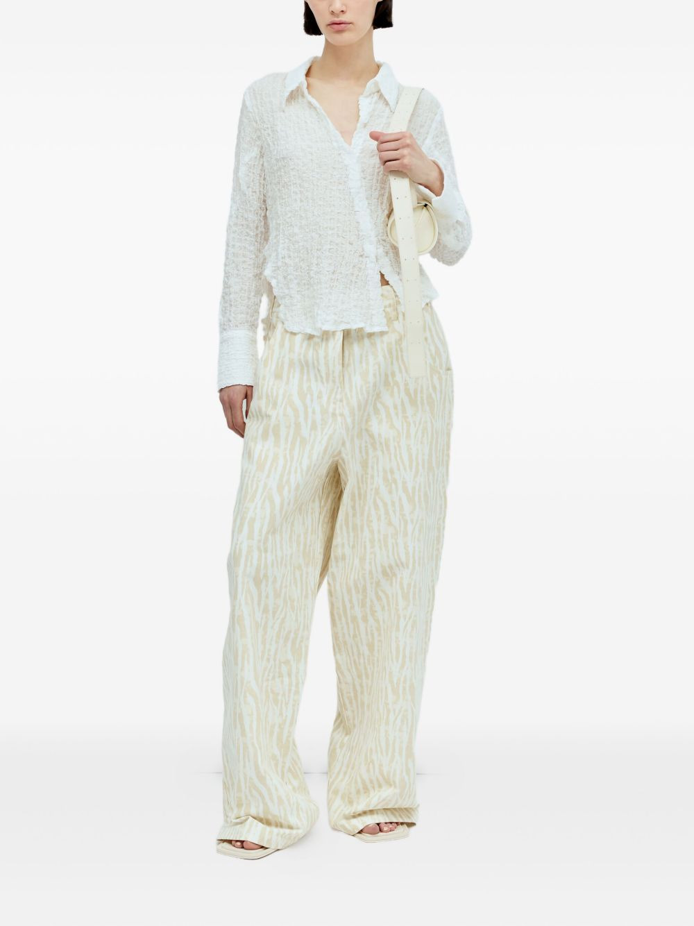 zebra-print trousers - 2