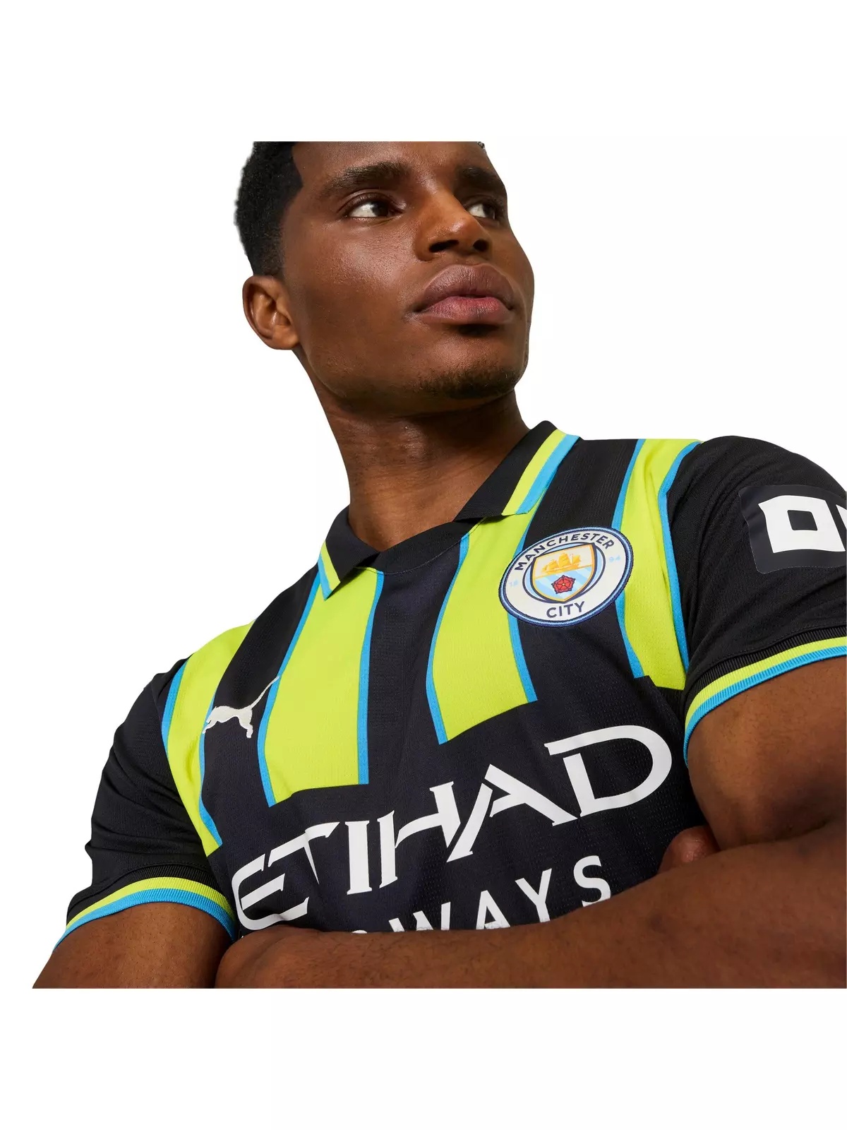 PUMA Men's Manchester City 24/25 Replica Away Soccer Jersey -Navy/Yellow - 3
