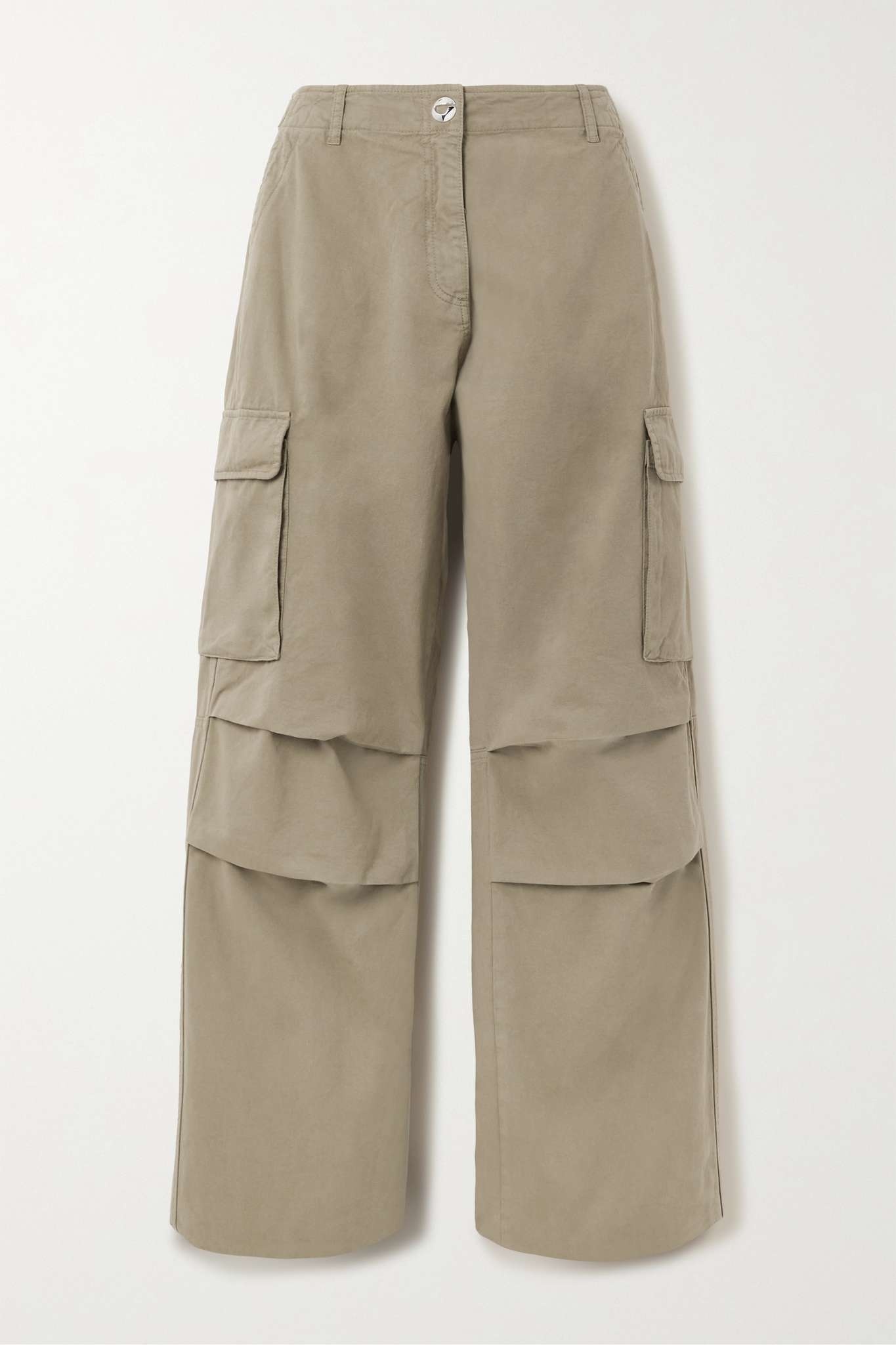 Cotton-twill wide-leg cargo pants - 1