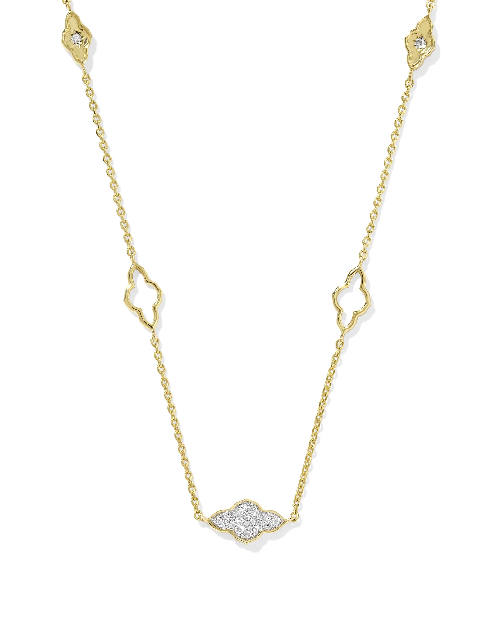 Abbie 14k Yellow Gold Pave Strand Necklace - 1