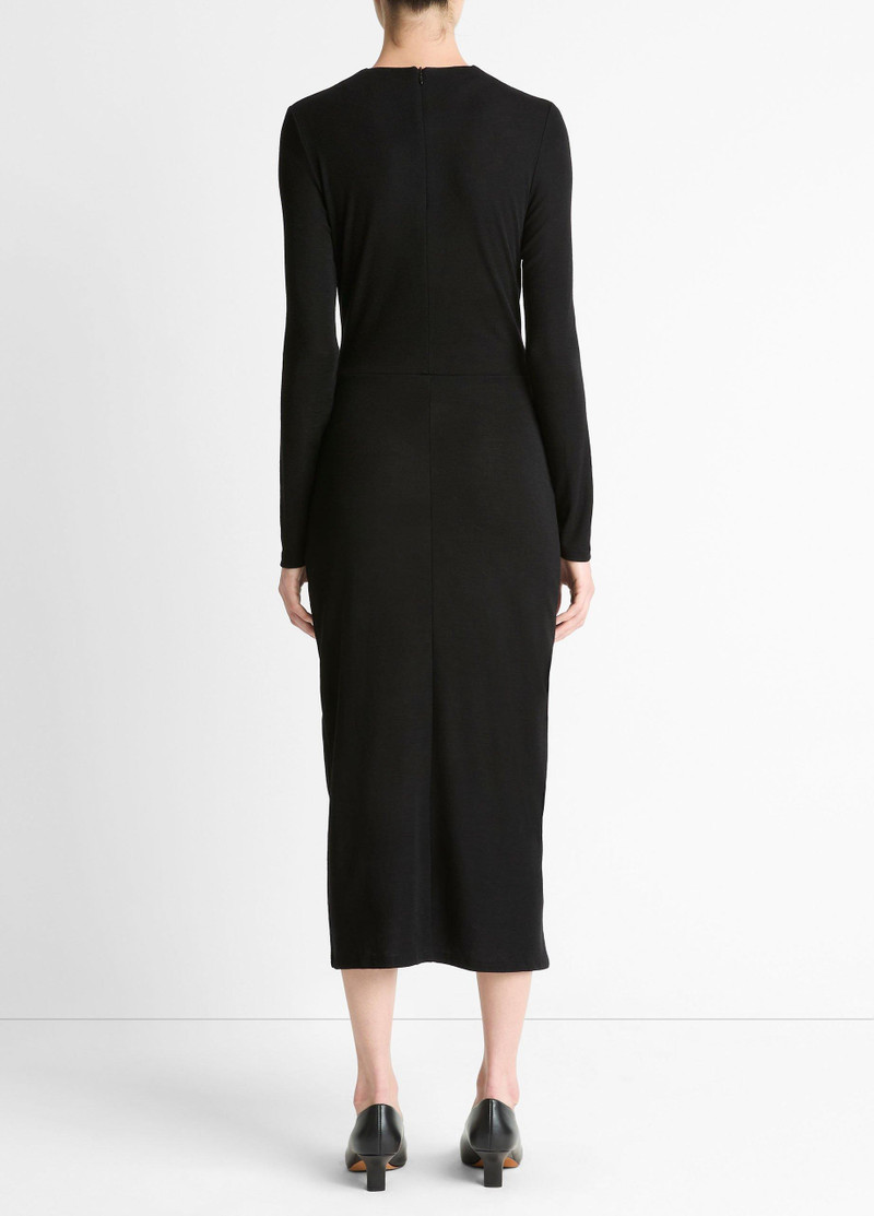 Vince Cinched-Waist Wool-Blend Long-Sleeve Dress outlook