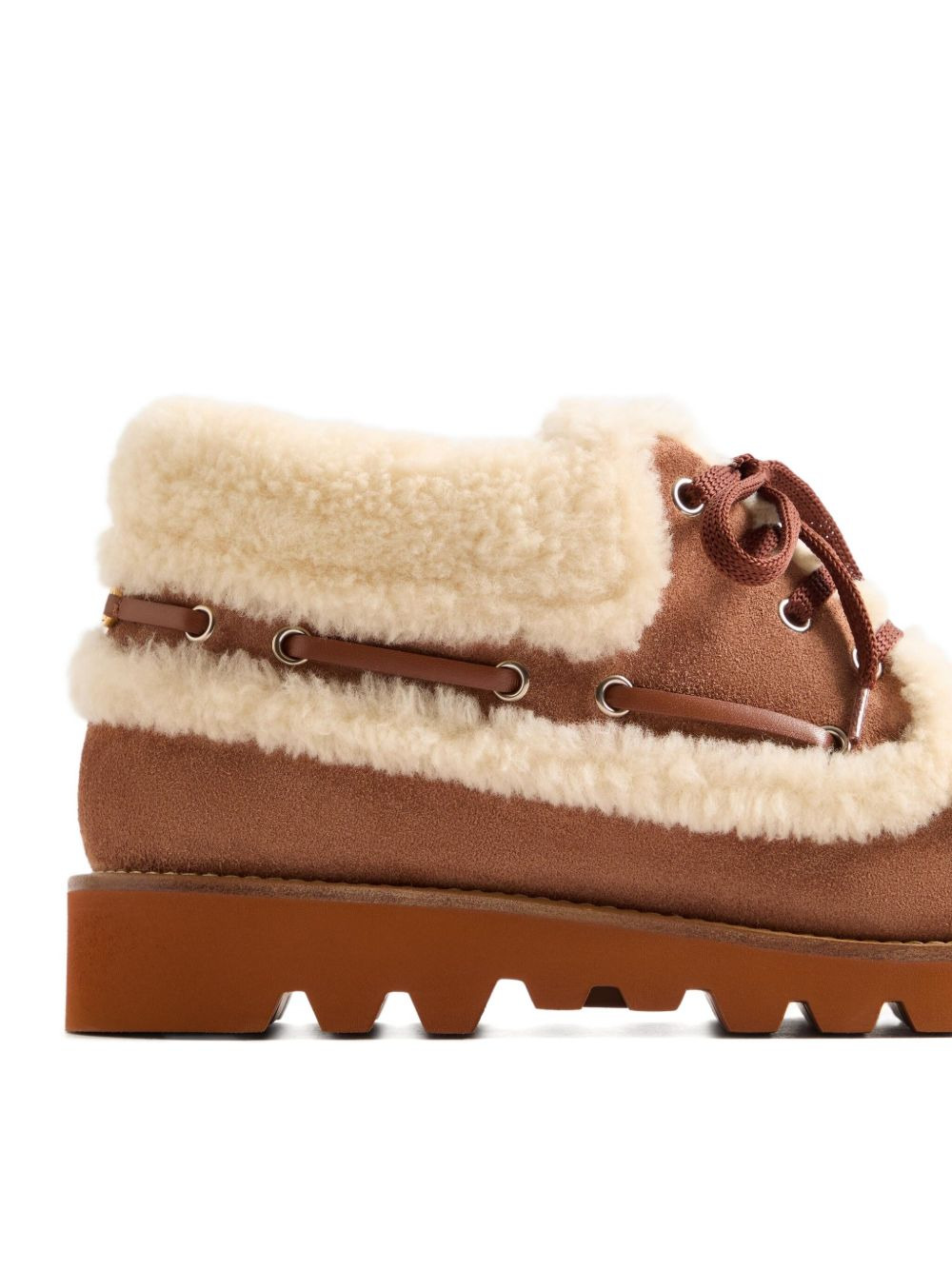 VLogo Signature shearling loafers - 5
