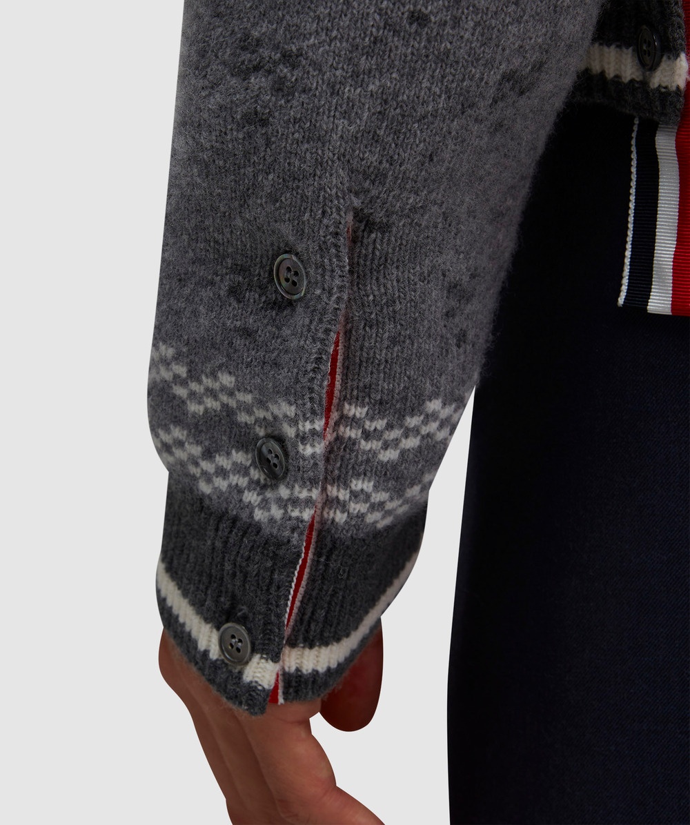 Snowflake fair isle jacquard knit sweater - 5