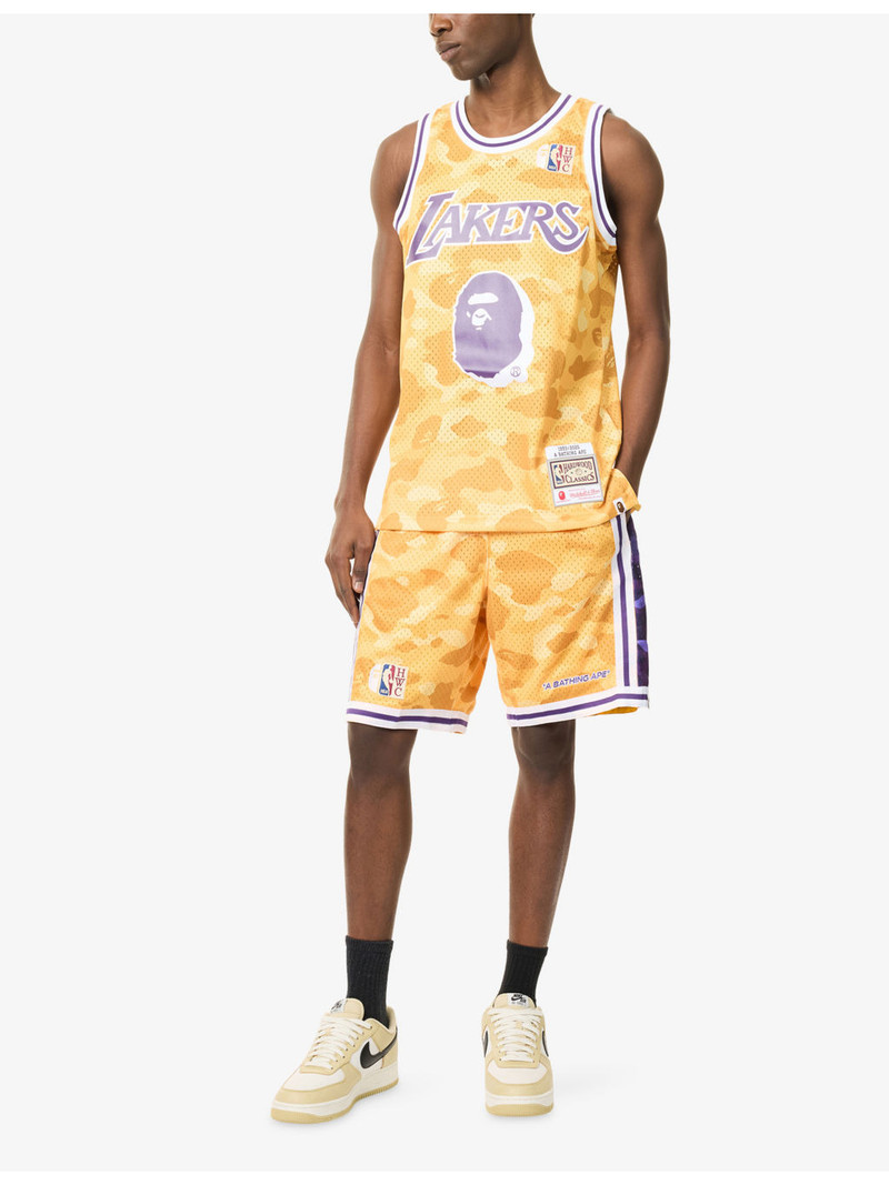 A BATHING APE® NBA Lakers Camouflage-Print Mesh Jersey outlook
