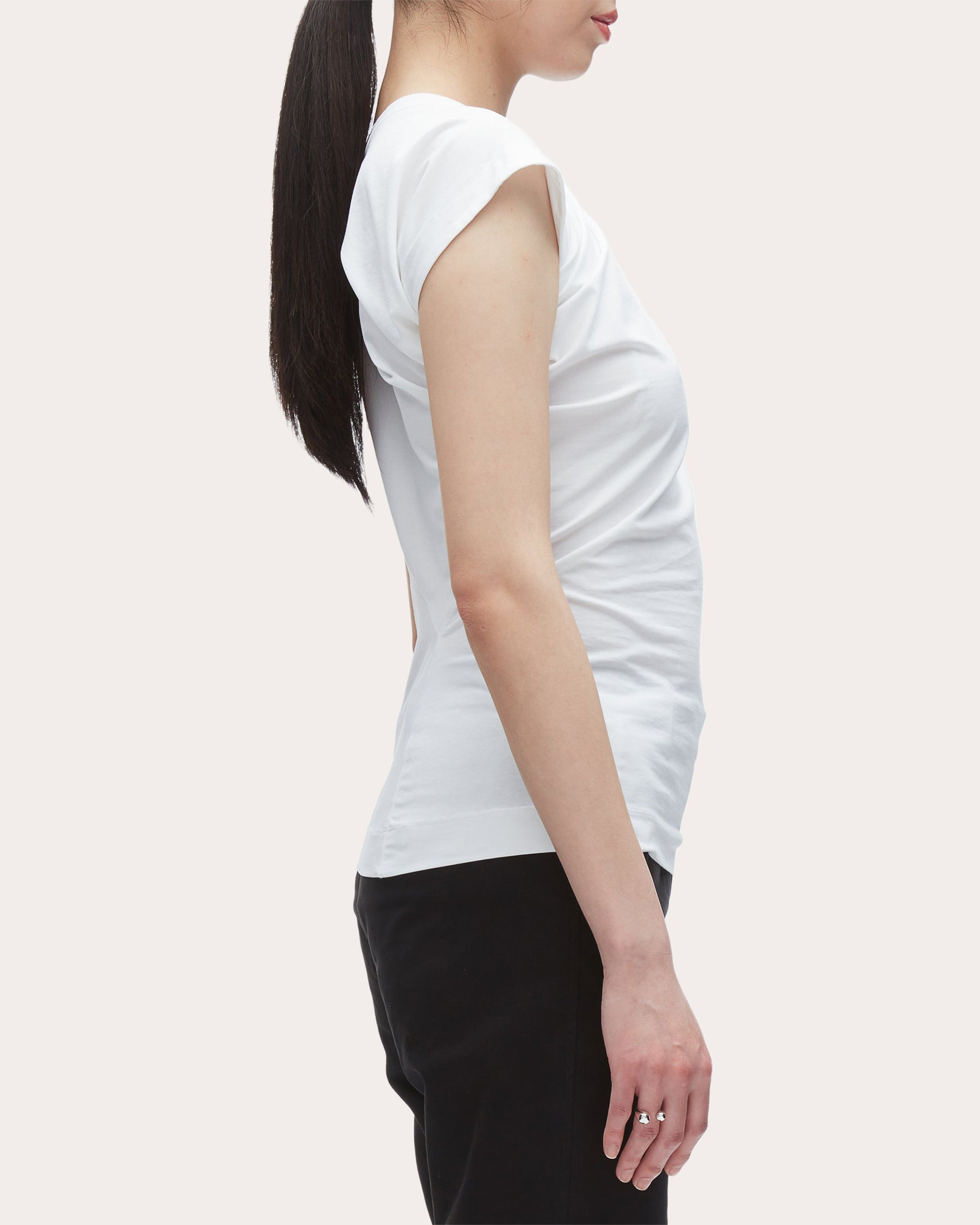 Asymmetric Draped Cotton-Jersey T-Shirt - 4