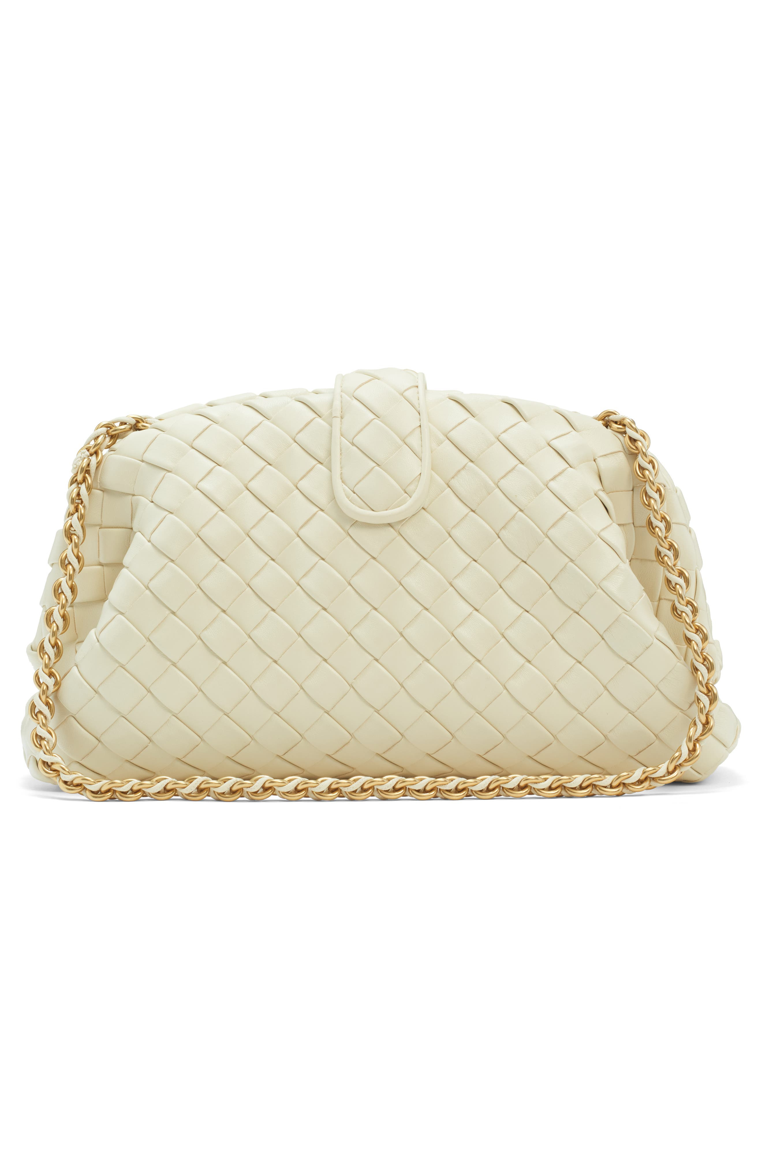 Bottega Veneta The Lauren 1980 Intrecciato Leather Clutch in String/M Brass at Nordstrom - 3