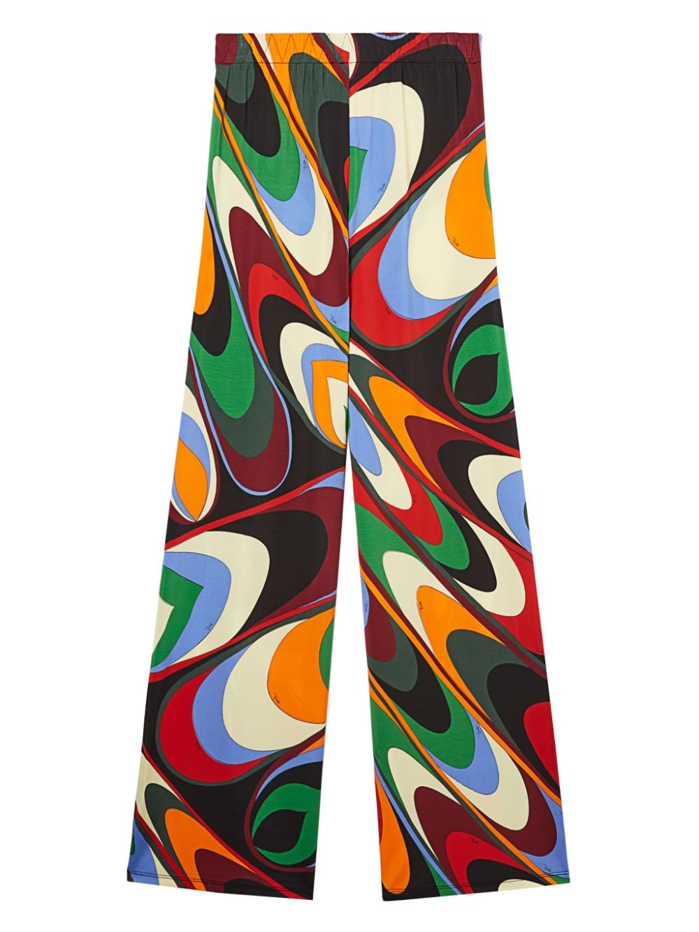 Onde-print satin palazzo trousers - 2