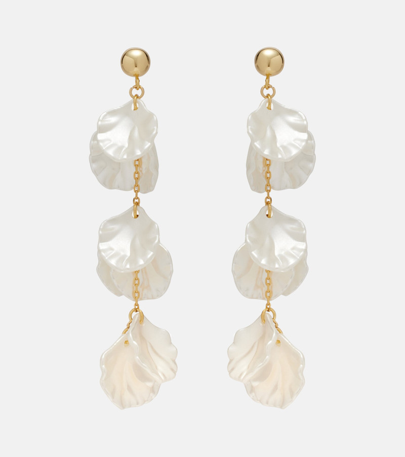 Tiered faux pearl-embellished earrings 1