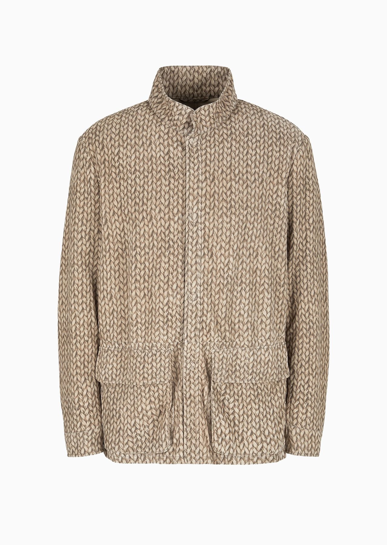 Woven print suede blouson - 1