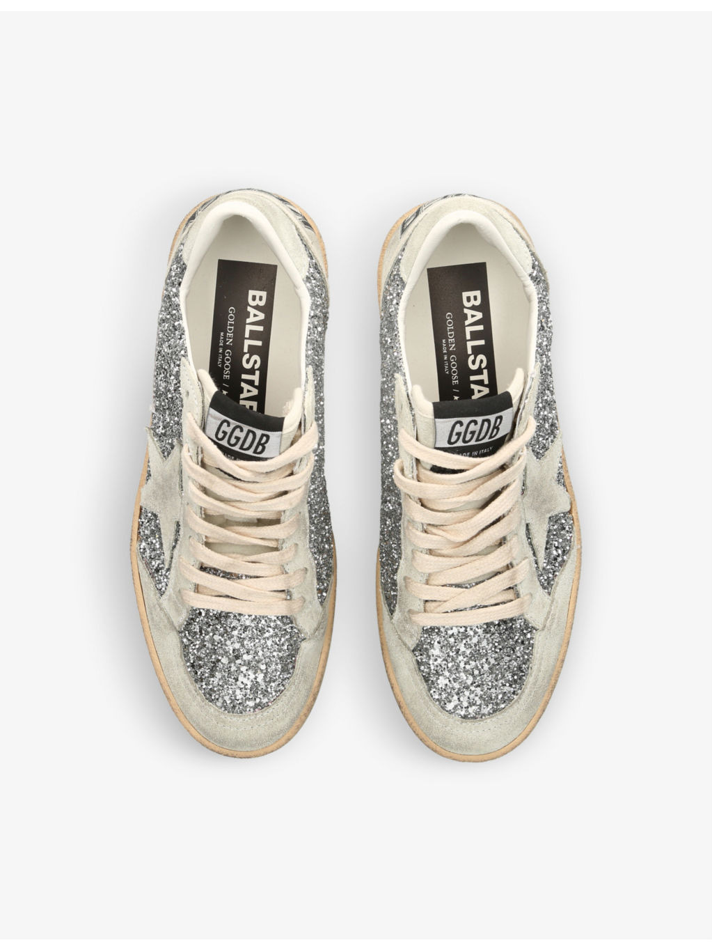 Ball Star 70136 glitter-embellished leather trainers - 2
