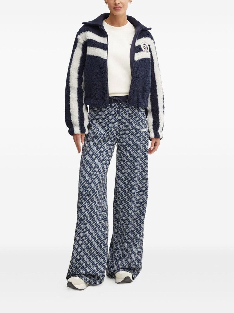 GUESS USA striped teddy-effect bomber jacket outlook