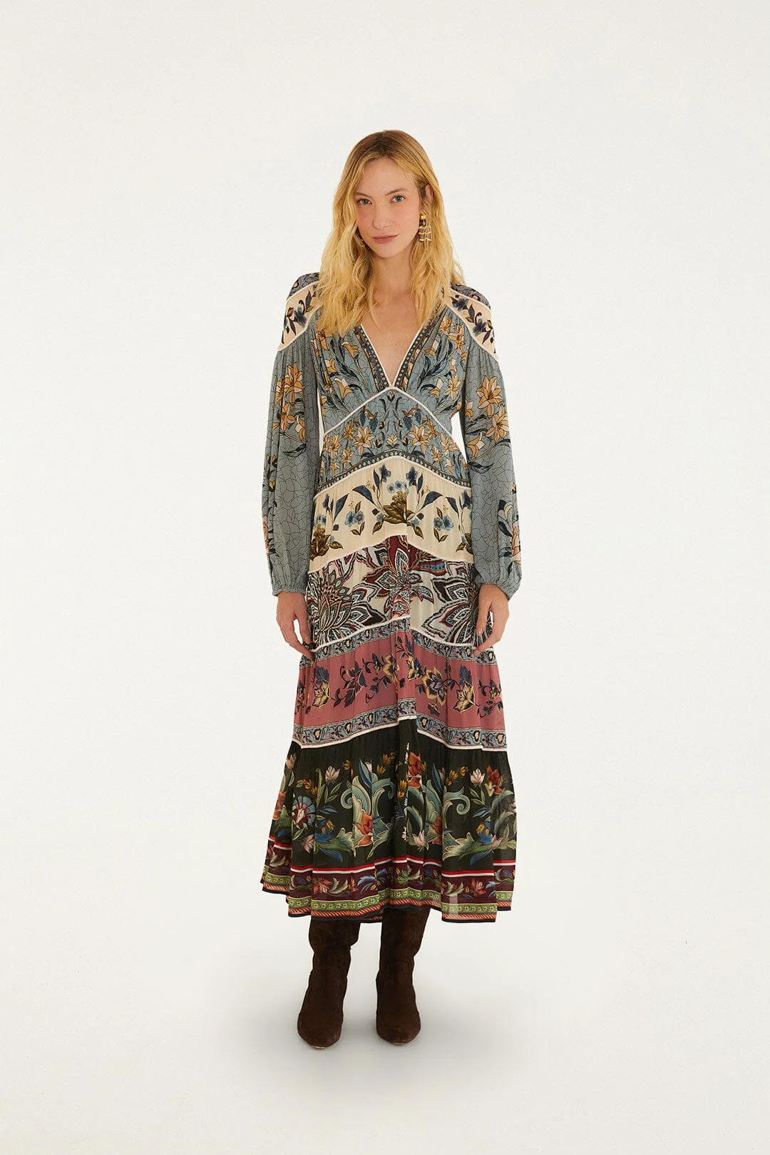 Stained Glass Beauty Long Sleeve Maxi Dress - 1