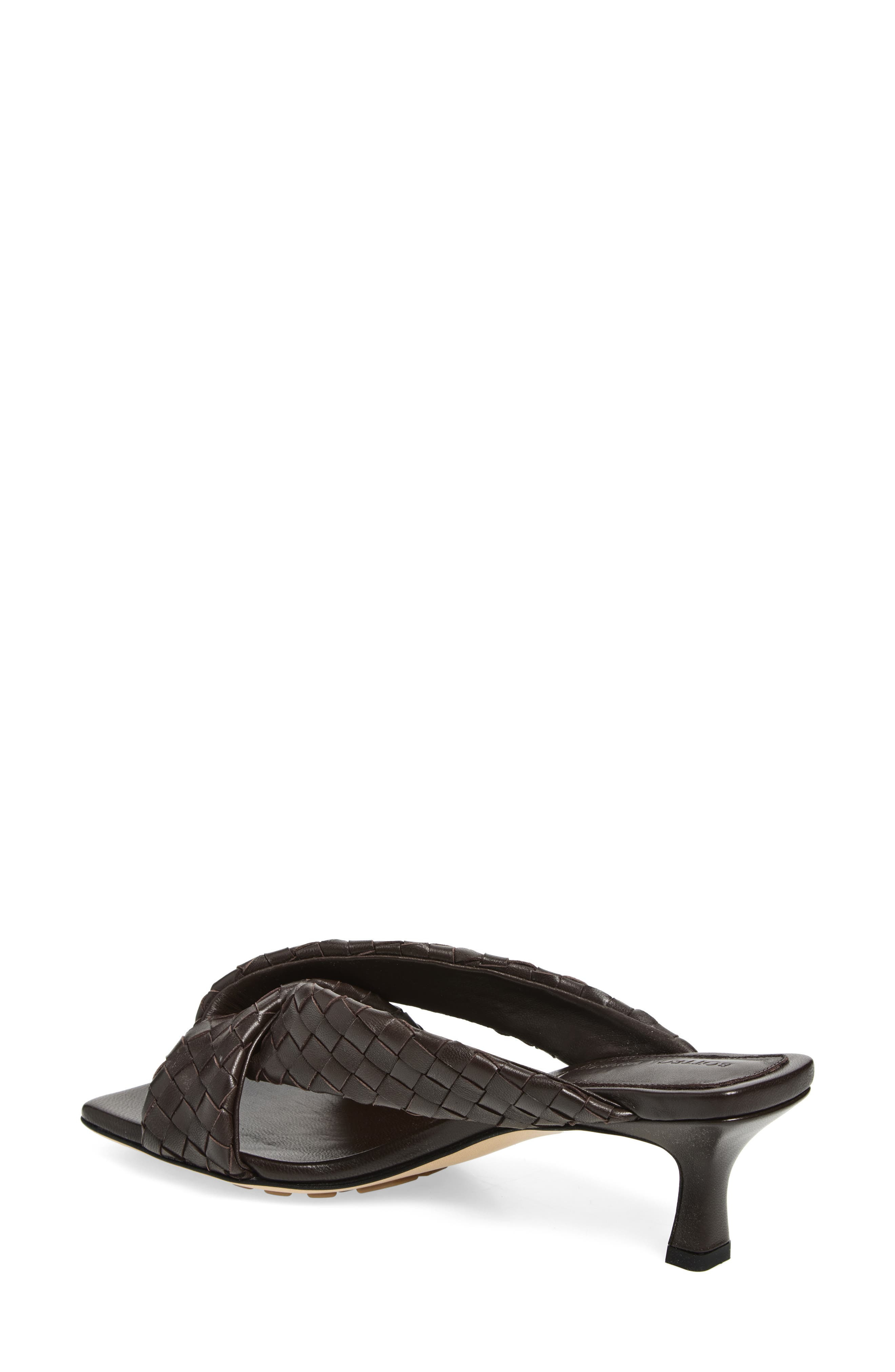 Bottega Veneta Riva Square Toe Kitten Heel Intrecciato Sandal in Fondant at Nordstrom - 2