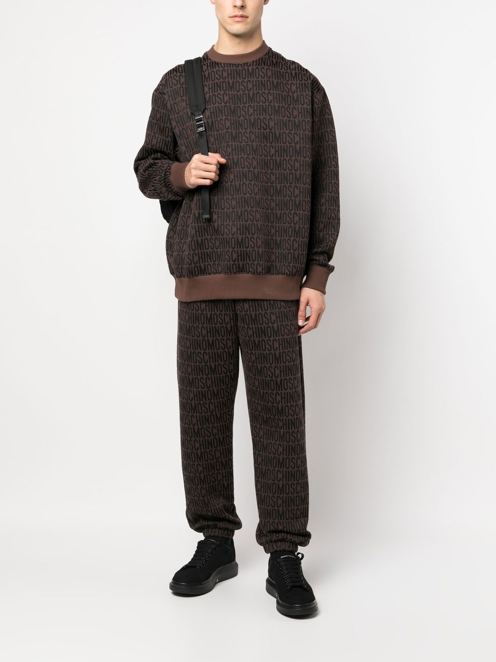 all-over embroidered logo track pants - 2