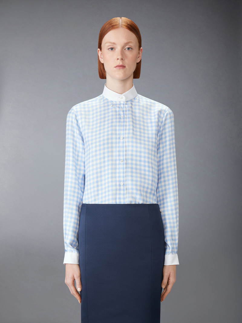 Thom Browne SILK TWILL GINGHAM SHIRT outlook