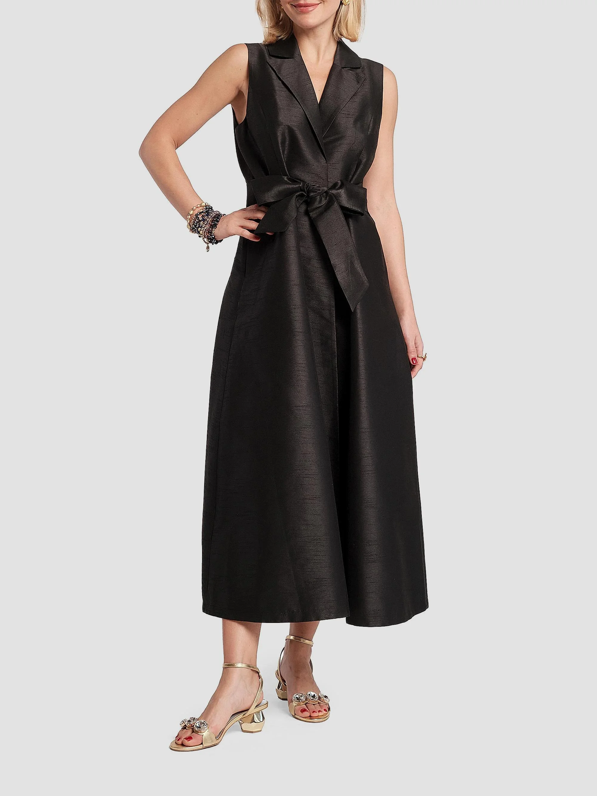 Women's Lucia Wrap Midi-Dress - Black - 1