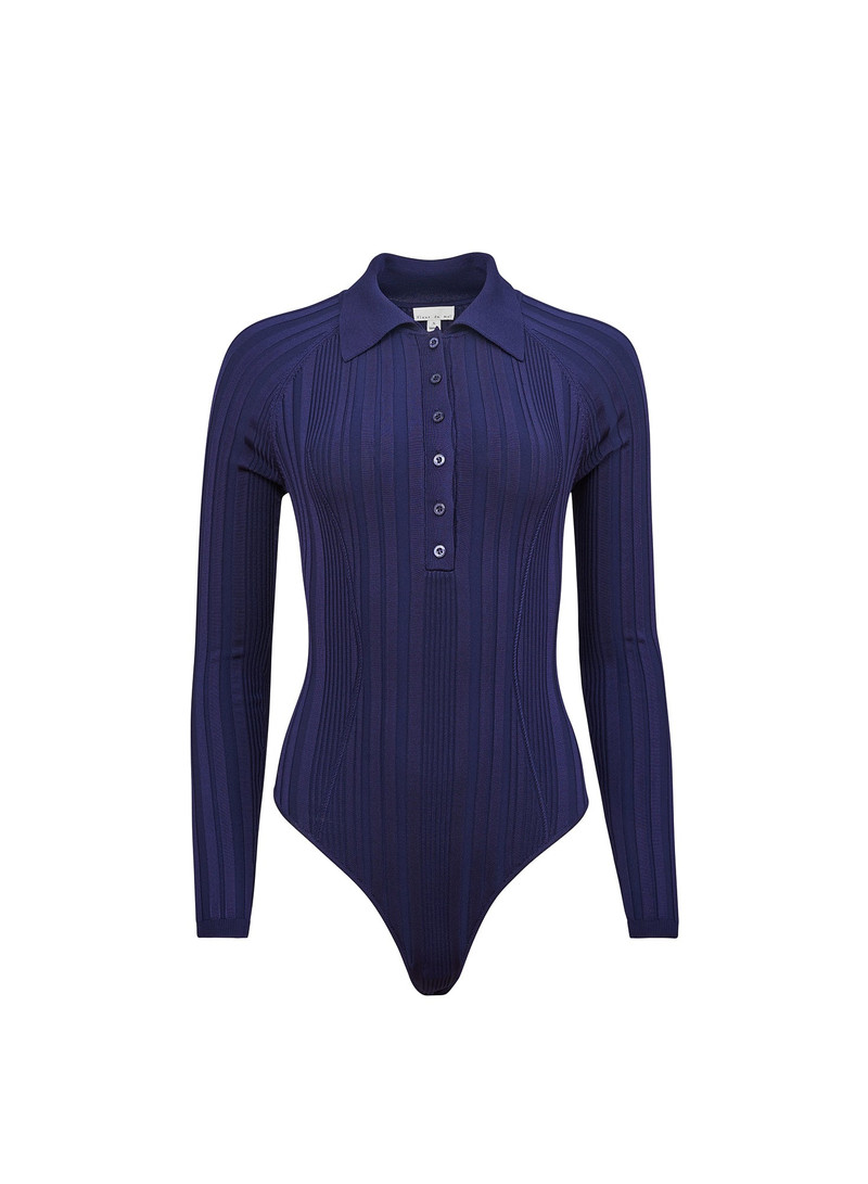 Long Sleeve Rib Polo Bodysuit 1