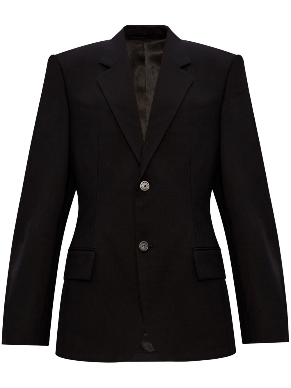 single-breasted wool blazer - 1