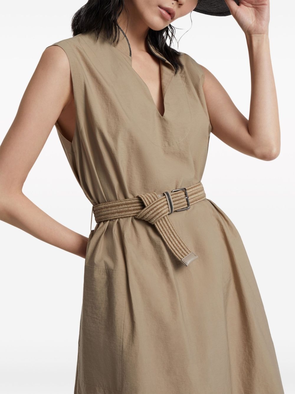 belted sleeveless maxi dress - 6