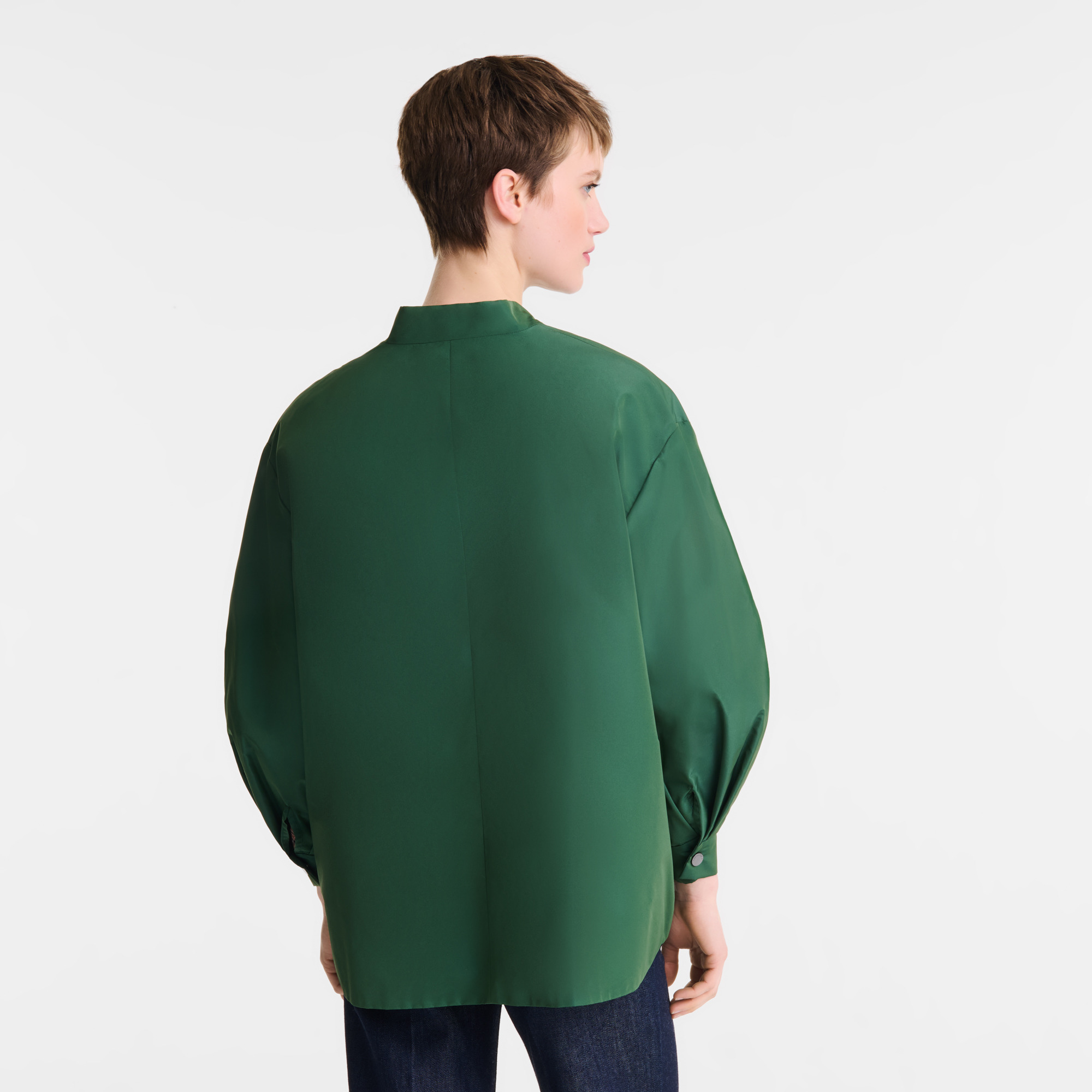 Kimono jacket British Green - Technical taffeta - 3