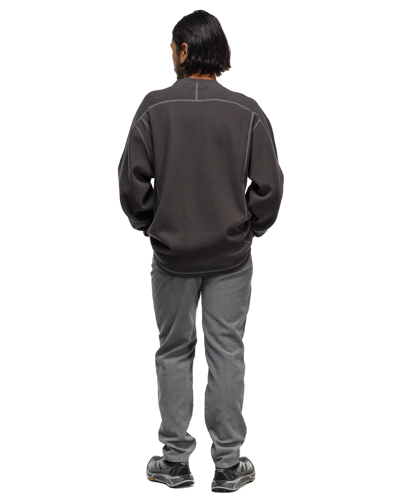 Crew Neck Double Knit Long Sleeve Charcoal - 3