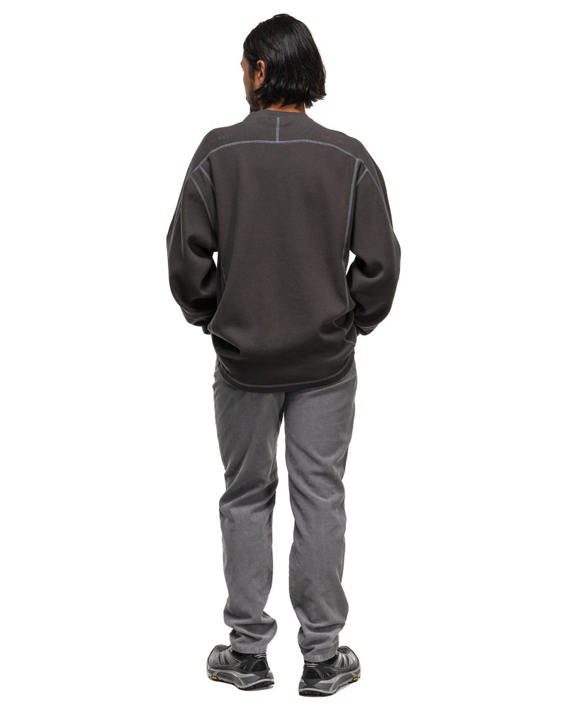 Crew Neck Double Knit Long Sleeve Charcoal 3