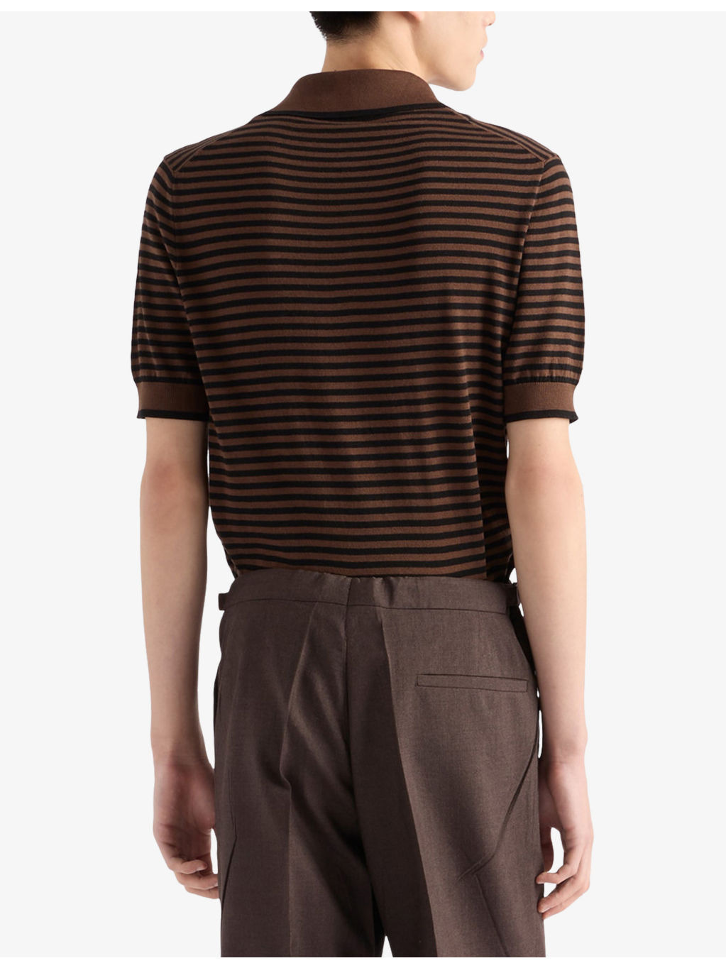 Striped Cotton Polo Shirt - 4