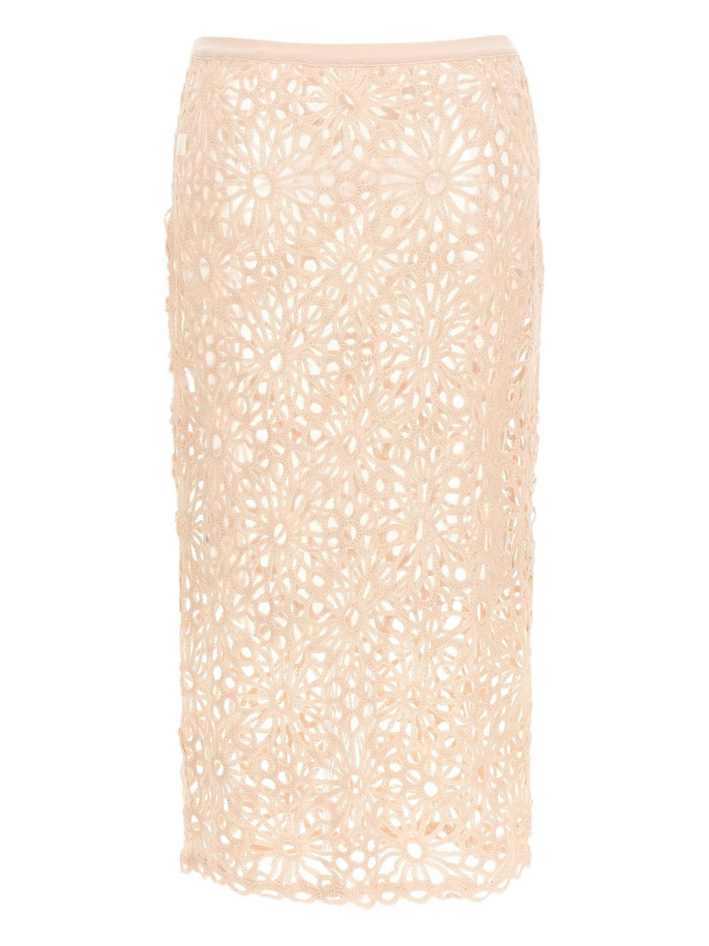 floral-crochet midi skirt - 2